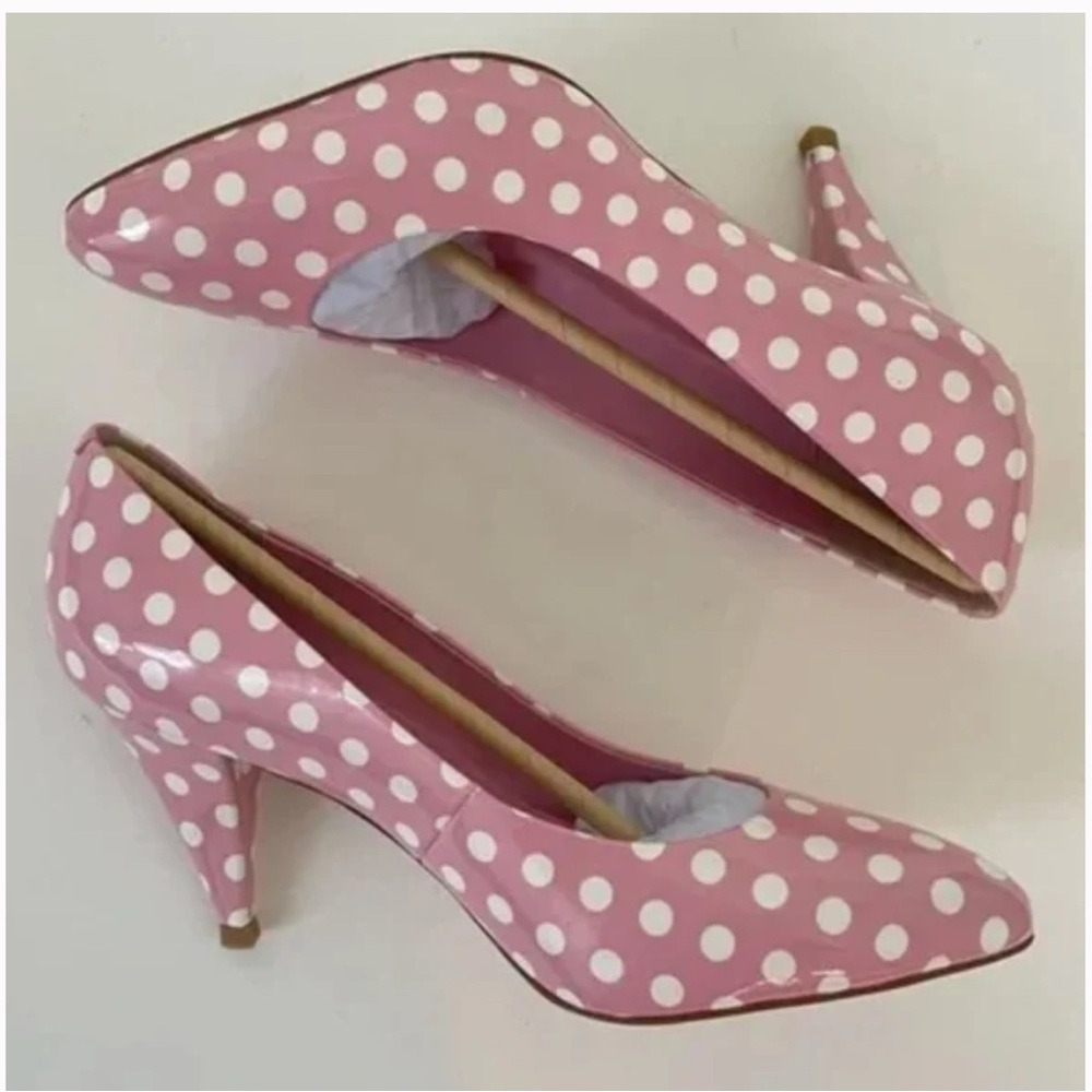 Jeffrey Campbell Veronique Pink Polka Dot Pumps Heels NWT Size 9 - Picture 3 of 3